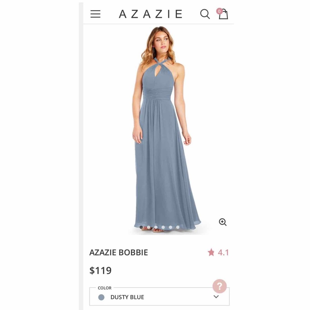 Azazie Bridesmaid Dress — dusty blue Bobbie